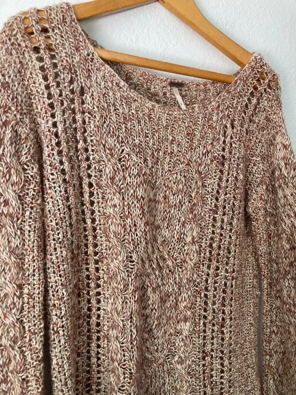 Free People Pegasus Yarn West End Pullover Sweater Strawberry Size S
